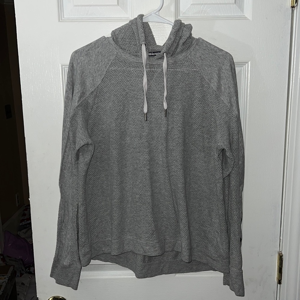 Tommy Hilfiger Sport Gray Perforated Hoodie Size Large